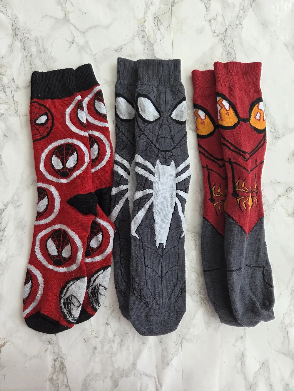 Bundle of 8 Pairs Marvel Spider-Man Crew Socks – Used – Mens/Youth